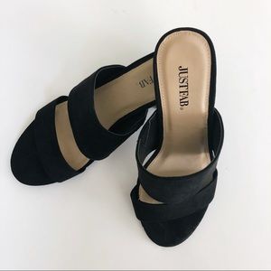 JustFab NWOB Block Heel Slides Size 9
